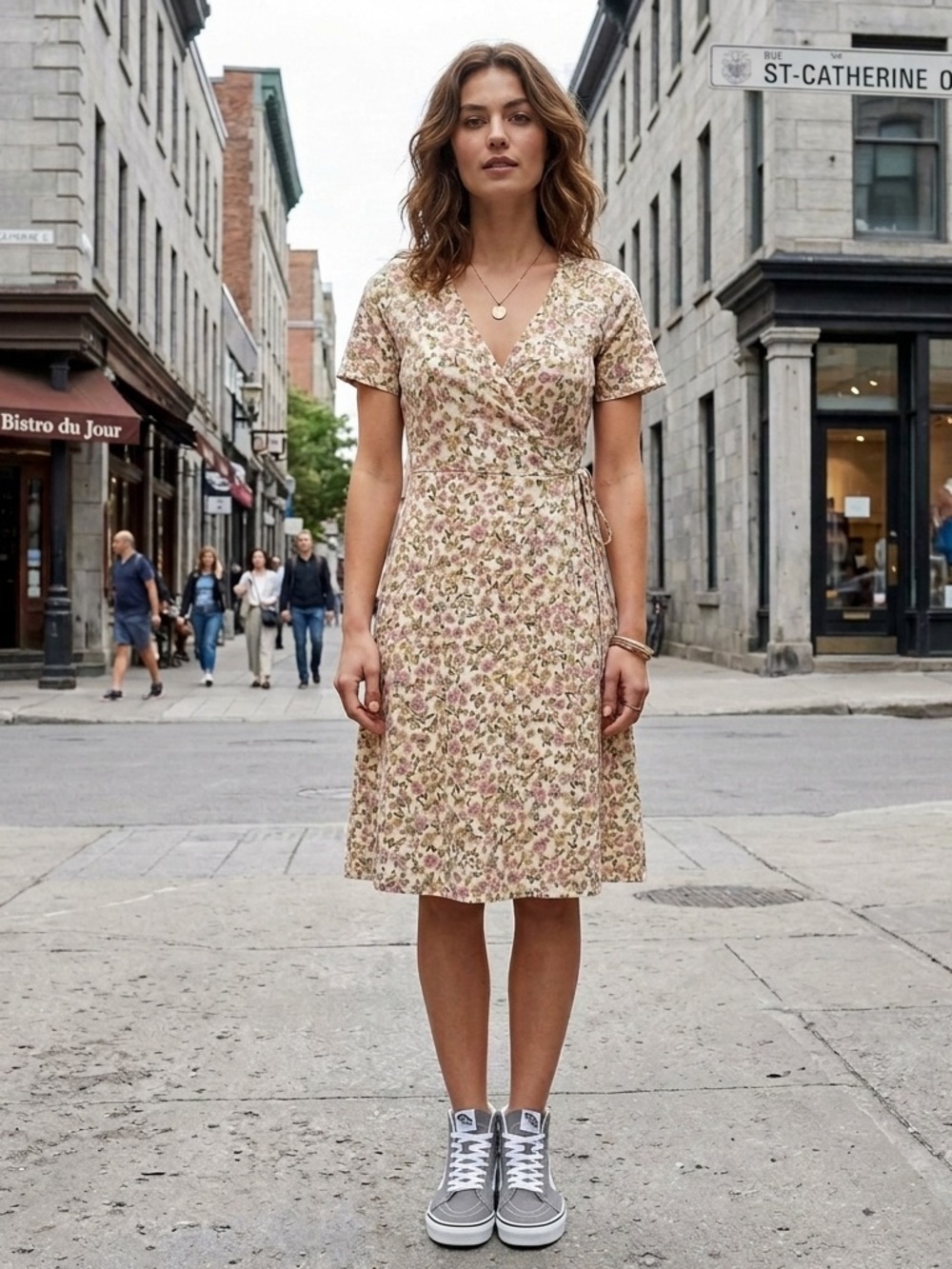 Ardene Ditsy Floral Wrap Midi Dress French Girl Aesthetic Coquette Core S